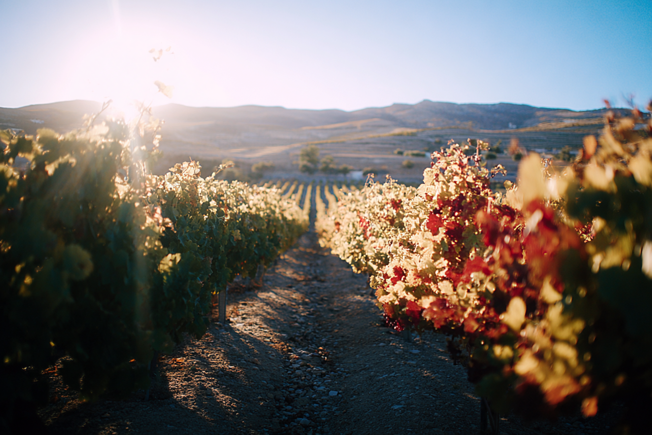 Vineyard rows in Spain